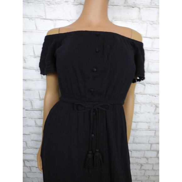 INC International Concepts Black Off Shoulder Tiered Peasant Dress XS NEW - Picture 8 of 16